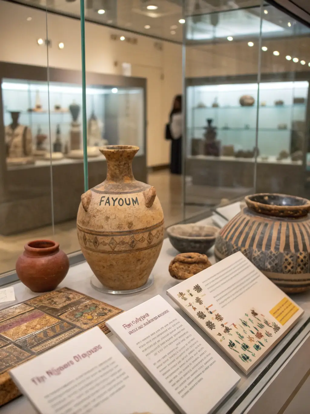 A serene image of a meticulously curated exhibition showcasing historical artifacts and artistic expressions, representing the Public Access to Cultural Resources program.